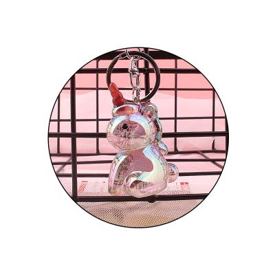 China Wholesale Fashionable.Popular.Ladies Cartoon Cute Transparent Unicorn Color Cute Transparent Jelly Color Key Chain Factory Pendant New for sale