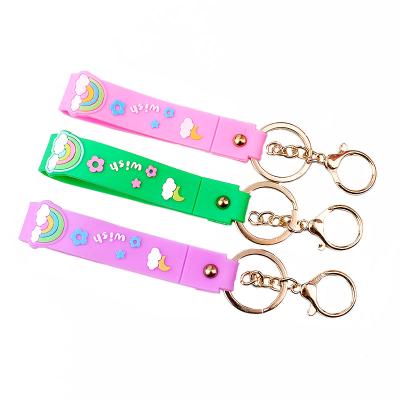 China Fashionable.Popular.Ladies DIY Jewelry Accessories Cell Phone Car Bag Doll Decoration Rainbow Creative Soft Leather Rope Key Chain Gift Small for sale