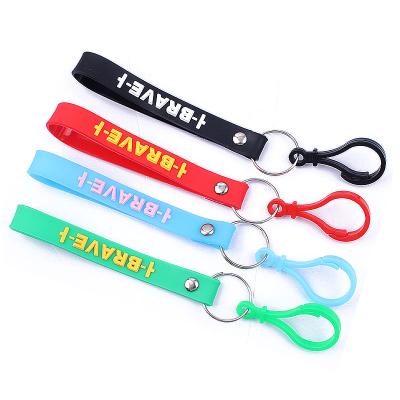 China Fashionable.Popular.Ladies DIY Handmade Creative English Letters Soft Rubber Leather Rope Jewelry Car Bag Key Chain Lanyard for sale