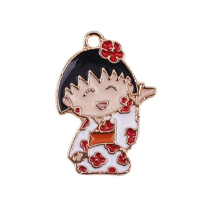 China Fashionable.Popular.Ladies DIY Handmade Alloy Drop Oil Hair Accessories Earrings Necklace Pendant Zipper Ornaments Cartoon Cherry Maruko Cute Gifts for sale