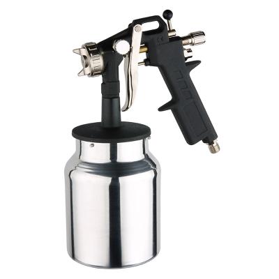 China Air Suction Spray Gun Pneumatic Tools High Pressure Paint Gun 1L Alumium Cup Black Gun Body for sale