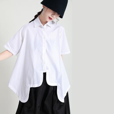 China Fashion QUICK DRY design irregular white shirt women loose top blouses Z2126 hot sale 2021 women for sale