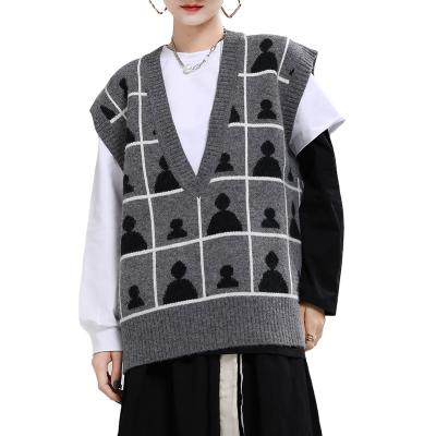 China Oversized Knitted Casual Sweater 1638 Women's Vest Sleeveless QUICK DRY Women's Sweater for sale