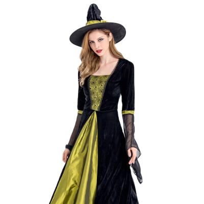 China Adult Female Witch Fancy Dress Costume Halloween Party Nightclub Bar Stage Performance Costume Long for sale