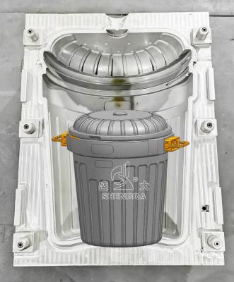 China HDPE Plastic Plastic Blow Waste Bin Can Mold Trash Mold Waste Bin Blow Mold Blowing Waste Bin Can for sale