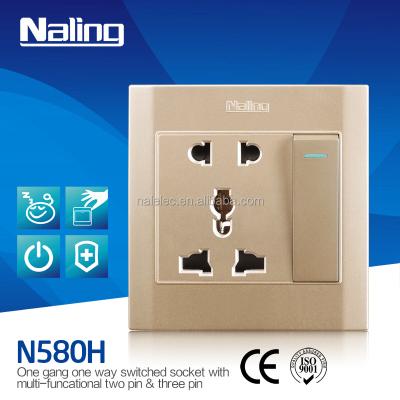 China 1 Gang Switch 13A 5 Pin Multi Function Residential / General Purpose Wall Switch Electrical Outlet for sale