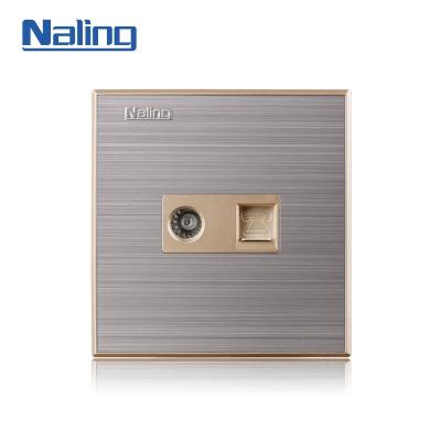 China Naling Household Wall Switch Socket Modern Design Versatile Internet and Telephone Socket for sale