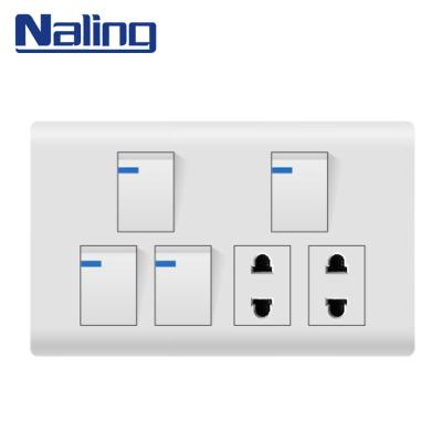 China Naling China Residential / Multi-Purpose Online Selling Smart Home 4 Gang 2 Way Wall Electrical Switches And Outlets for sale