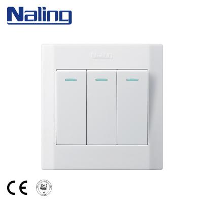 China Naling High Strength PC 86*86mm UK Standard 3 Types Smart Home Wall Electrical Switches Strip for sale