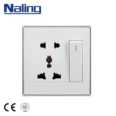 China Naling Latest 1 Gang 5 Pin Electric Universal Wall Switch UK Multi Socket Residential / General Purpose Products for sale