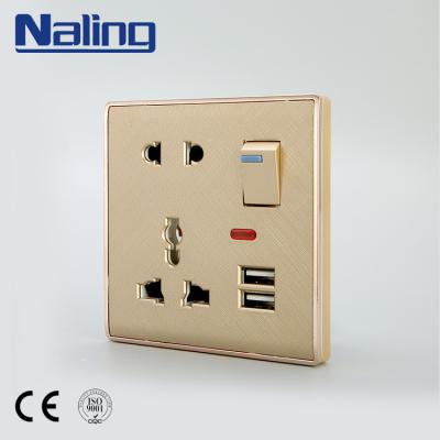 China Naling Wholesale Residential / General Purpose 220-250V Custom Design Golden Socket for sale