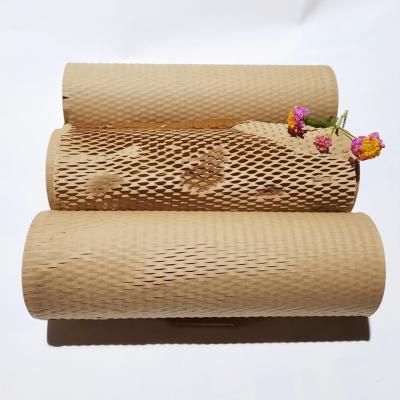 China Degradable Customized Recyclable White Cushioning Waist Cushion Paper Honeycomb Kraft Wrapping Paper White Cushioning Paper For Packing for sale