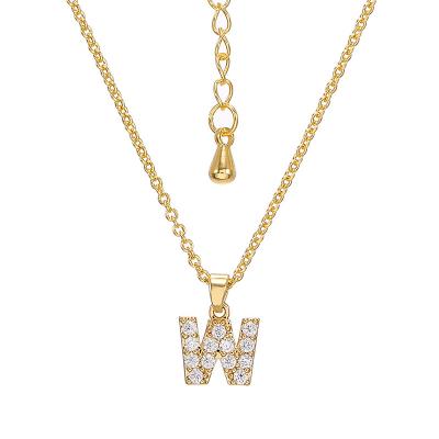 China Vintage Suowei New High Quality Necklaces Unisex Jewelry Brass Gold Plated 26 Letters Pendants Choker Couples Free Sample Necklaces for sale