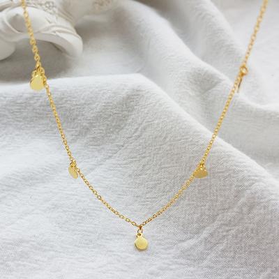 China Vintage Suowei Kolye Luxury Custom Jewelry 925 Sterling Silver Disc Choker Women Pendant Necklaces Gold Short for sale