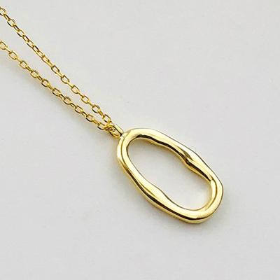 China Suowei Kolye Design Necklace 925 Punk Peculiar Sterling Silver Necklace 18k Gold Plated Necklace Cutout Oval Jewelry for sale