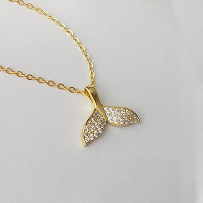 China Vintage Suowei OEM Women 18k Gold Plated Jewelry Fashion 925 Sterling Silver Necklace Mermaid Tail Zircon Pendants Necklaces for sale