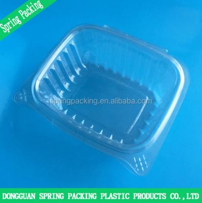 China Disposable 12oz Lid And Clamshell Base Blister Plastic Disposable Salad Fruit Packaging Box for sale