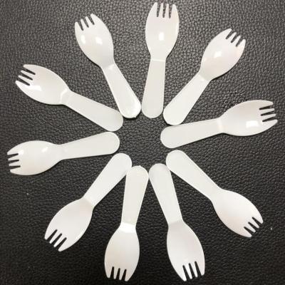 China Wholesale Disposable Plastic White Spork Plastic Spoon Unit Package Trifle Pastry Cake Spoon Dessert for sale