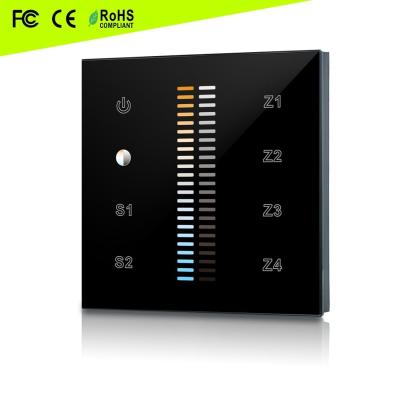 China Black Wall Mounted 4 Band Touch RF LE TDC Controller Dimmer CE / FCC / RoHS SR-2830B for sale