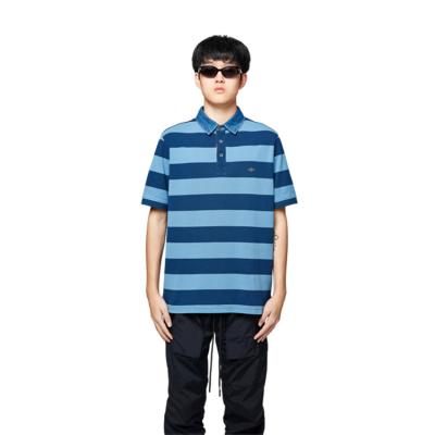 China Fashion Short Lapel T-shirt Anti-wrinkle 2022 Wholesale Men's Sleeve Striped POLO T-shirts for sale