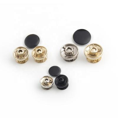 China Polished Nolvo World 10/12/15 Mm Press Plated Snaps Four Part Plated Buttons Screw Studs Rivets Decorative Metal For Bag Parts for sale