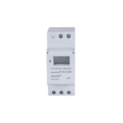 China In Low MOQ DHC15A LCD 16 Program Din On/Off Rail Mounting Digital Electric Timer DHC15A Time Switch for sale