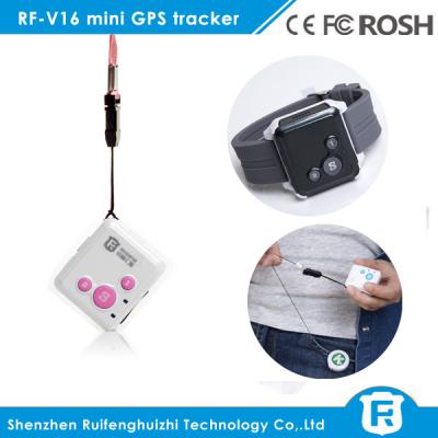 China Perseguidor pessoal dos gps de Reachfar rf-v16 o mini caçoa com o botão de pânico grande do SOS à venda