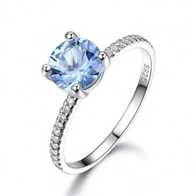 China Good Quality Trendy Blue Rhinestone Rhinestone Ring Crystal Wedding Ring For Women Hot Sale Cheap TRENDY for sale