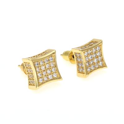 China 18k Gold Plating Hip Hop Style Jewelry Environmental Brass Stud Earrings For Women 2021 for sale