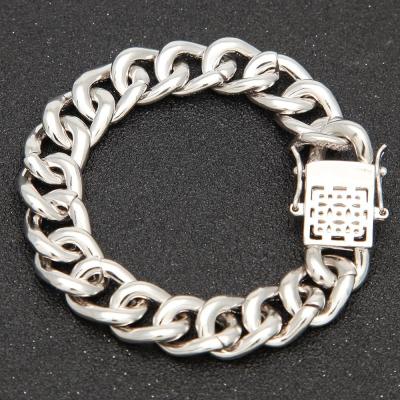 China CLASSIC 2021 Custom Design 12mm Zirconia Brass Hip Hop Bracelet, Man Chain Link Cuban Bracelet for sale