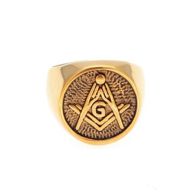 China Brass Masonic Minimalist Unisex Brass Ring For Man Latest Design Hiphop Wholesale Freemason Symbol Wedding Rings for sale