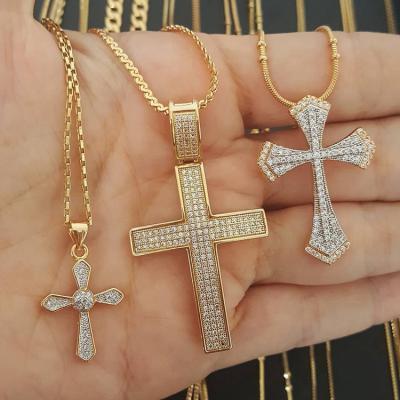 China New Arrival CLASSIC Fashionable Rope Chain Silver 925 Gold Plated Copper Cross Pendant Necklace for sale