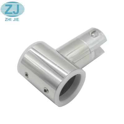 China High Quality Stainless Steel T Shape Glass To Tube Clip 19/25mm 304 Stainless Steel For Shower Door Glass Flange for sale