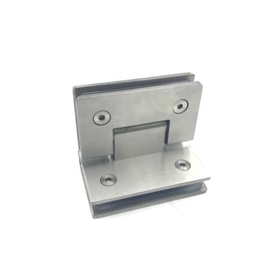 China Modern High Quality Stainless Steel Casting 90 Degree Glass To Shower Hinge Glass Flange For Bathroom Door for sale