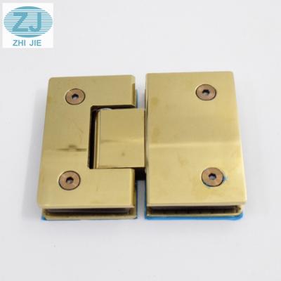 China Modern High Quality Polish Adjustable Flange Shower Room Stainless Steel Gold Glass Door Hinge for sale