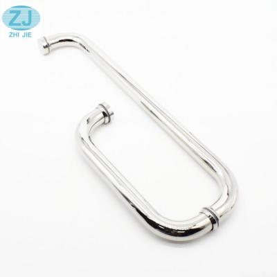 China Modern High Quality Stainless Steel Glass Pull Bathroom Sliding Door L Shaped Handle for sale