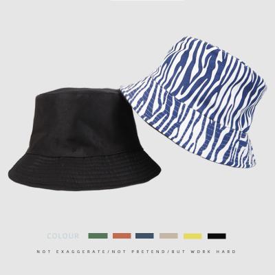 China Sunshade men's new European and American striped printing bucket hat women and couple double-sided wide brim outdoor sun protection for sale