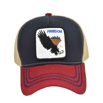 China JOINT European and American Embroidered Eagle Baseball Cap Embroidered Patch Animal Mesh Peaked Hat Breathable Sun Hat for sale