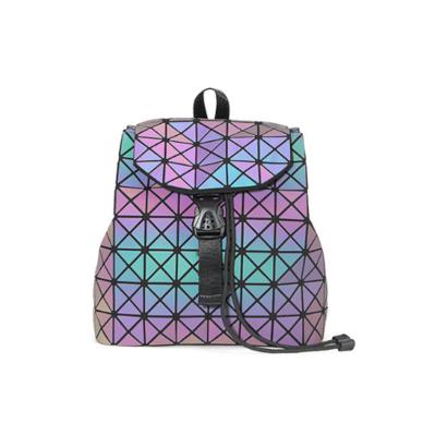 China Anti-theft Luminous Geometric Backpack Backpacks Fancy Geometric Print Fancy Medium Size Backpack for sale