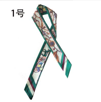 China High Quality Fashion Long Girl Ribbon Silk Scarf For Handbag Decoration Scarf Silk Clip Silk Scarf The Excellent Limit for sale