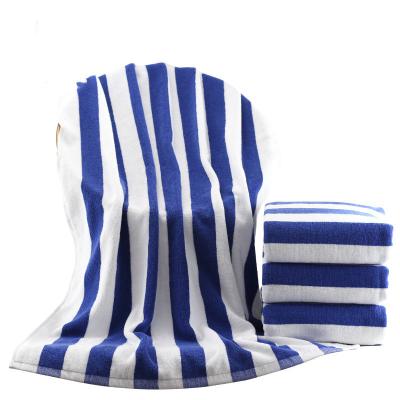 China 100% Cotton Yarn Hut Stripe Dyed QUICK DRY Woven Beach Towel for sale