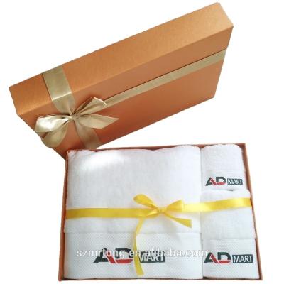 China QUICK DRY Classic Cotton Bath Towel Gift Towel Sets With Custom Packaging Box for sale