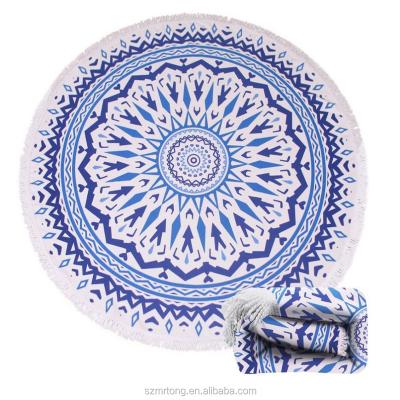 China QUICK DRY Round Yoga Mat With Fringe Tassels/Around Beach Blanket/Thick Terry Round Beach Towel for sale