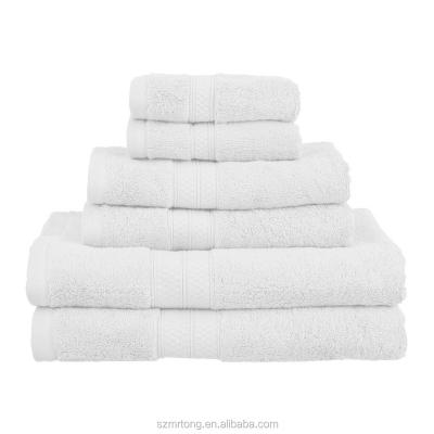 China Soft QUICK DRY Absorbent quality of bamboo and cotton bathroom towels and super velvety hotel spa 6 piece towel set for sale