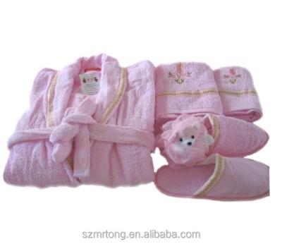 China Breathable 100% Cotton Terry Bathrobe / Terry Slipper Sets For Spa / Hotel for sale