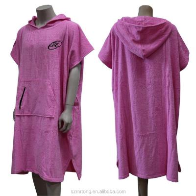 China Terry Cotton Surf Custom 100% QUICK DRY printed hooded terry cloth adult men's poncho for sale