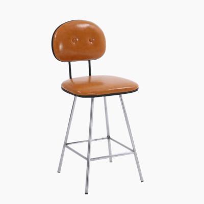 China Modern top selling leather bar chair fixed adjustable bar stool bar chair swivel barchair stainless steel base for sale