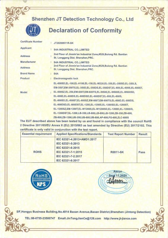 RoHS - S4a Industrial Co.,limited