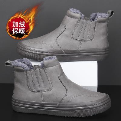 China Fashion Trend Delivery Style Winter Leisure Canvas Quick Boots For Men's Popular PU Leather Casual Shoes for sale