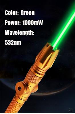 China 1w 520nm 2*26650 Batteries Aluminum Alloy Laser Pointer Rechargeable Powerful Lighting and Burning Green for sale